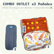 Cargar imagen en el visor de la galería, Combo OUTLET x3 Pañales Ecológicos en Bambú