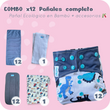 Cargar imagen en el visor de la galería, Combo completo x12 Pañales Ecológicos en Bambú