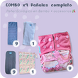 Cargar imagen en el visor de la galería, Combo completo x9 Pañales Ecológicos en Bambú