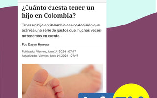 ¿Cuánto cuesta tener un hijo en Colombia?