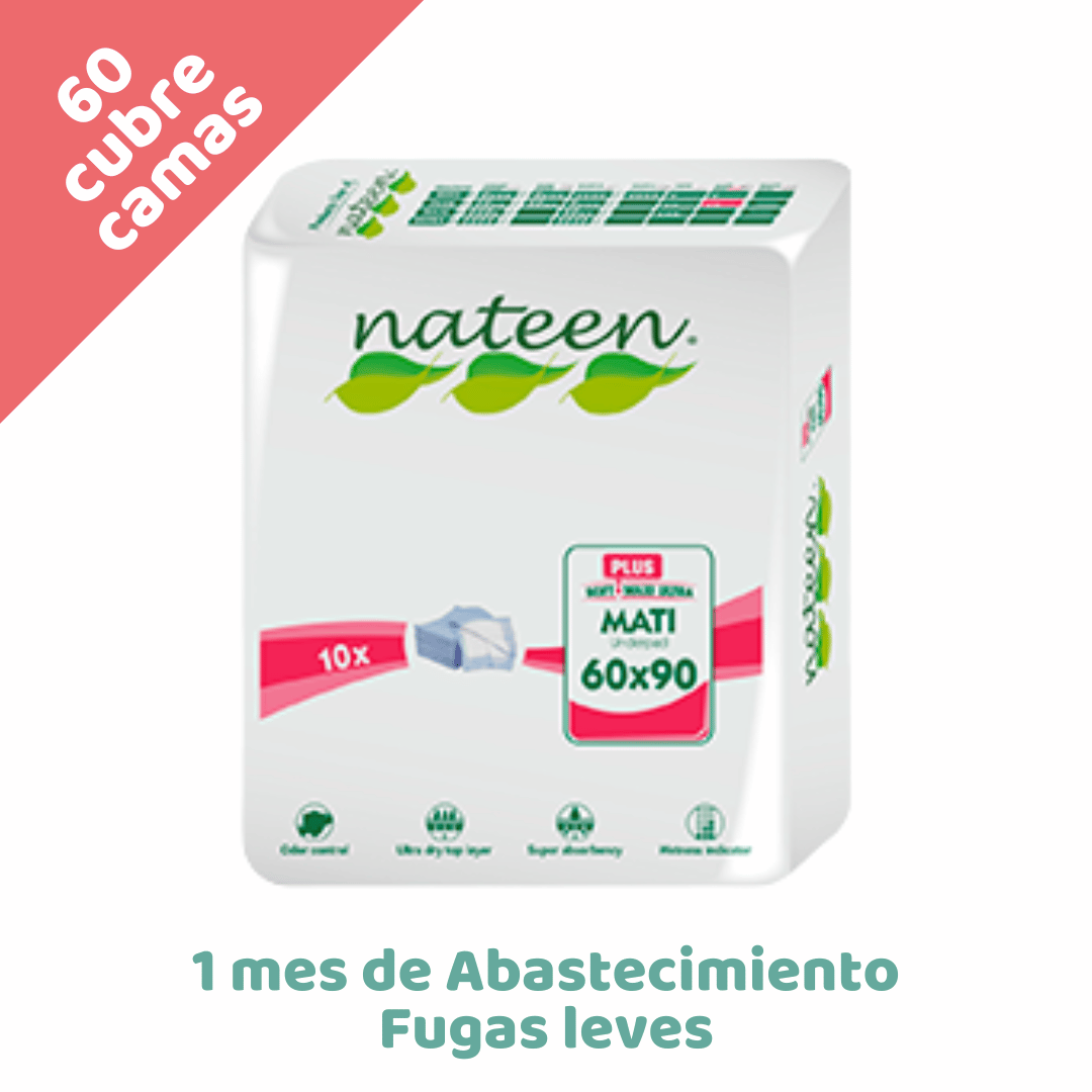 NATEEN Combo leve Cubre camas adulto o bebés - Fugas ocasionales - Biodegradables e Hipoalergénicos - Mati - 60x90