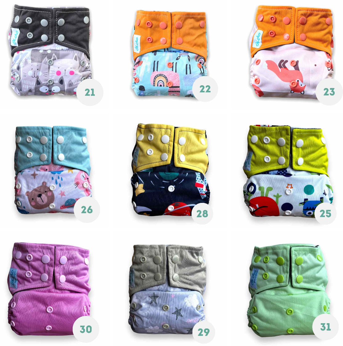 DoDo Bear - Pañales de tela para bebé, ajustable, lavables y  reutilizables, de bolsillo sólido para bebés y niñas (4 unidades) : Bebés