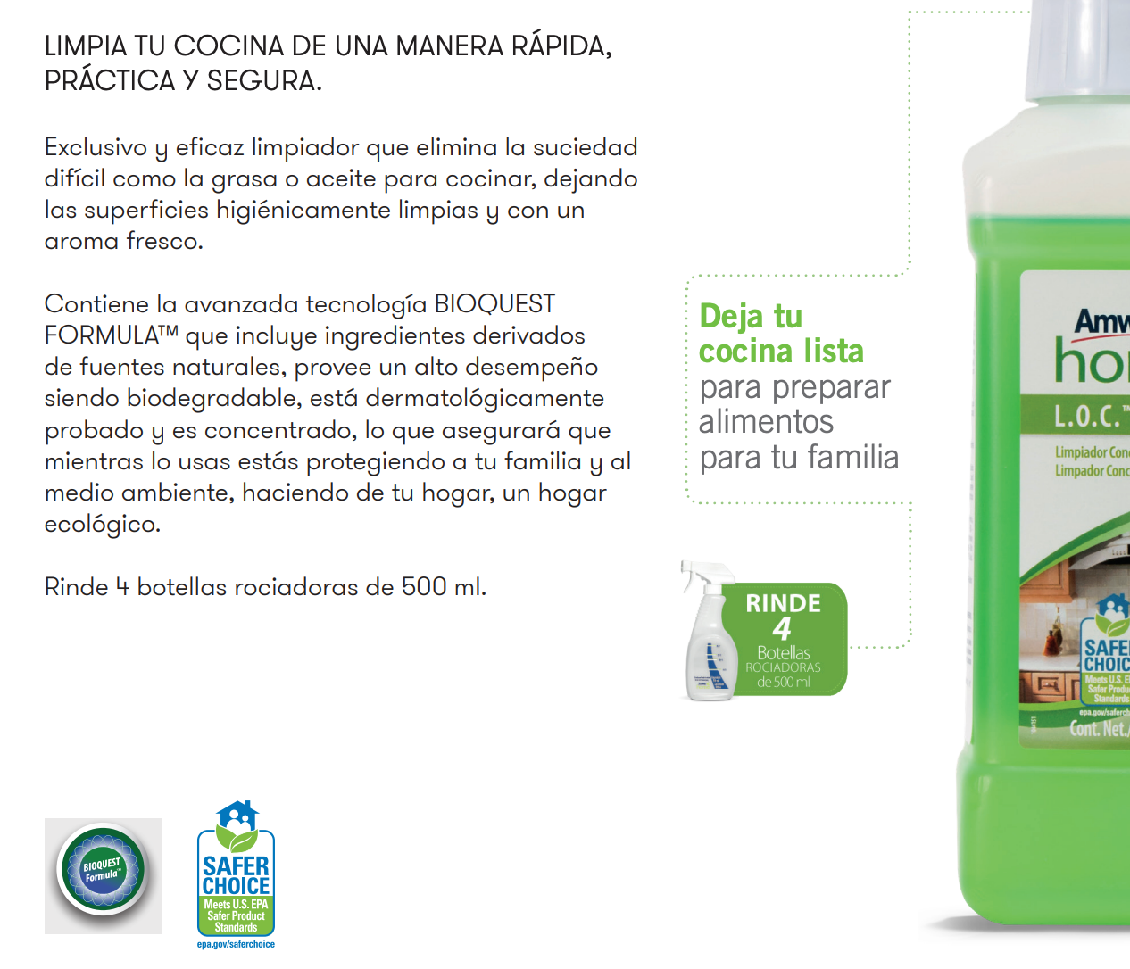 AMWAY Limpiador para Cocina Ecológico Biodegradable - Concentrado, Elimina Residuos Grasa y Aceite de Cocina