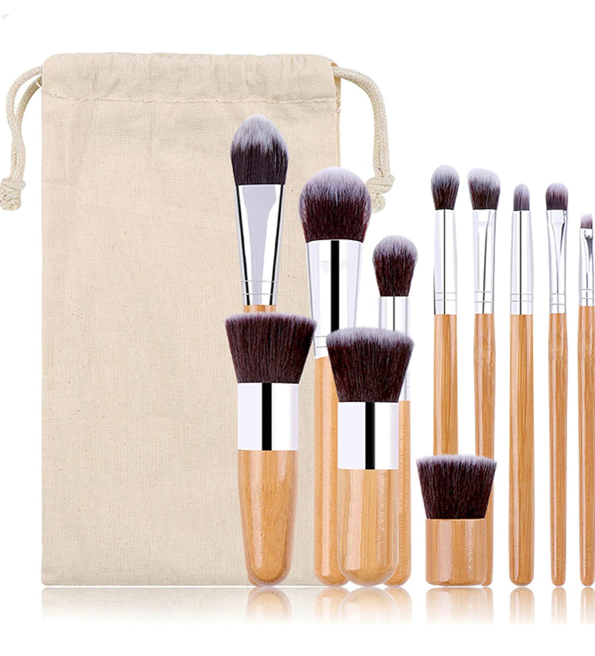 Set de Brochas de Maquillaje de Bambú x11 – Profesional y Ecológico