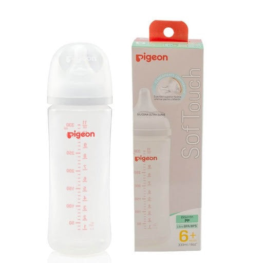 PIGEON Tetero/Biberón Softouch 3.0 11Oz Grande | Flujo Natural y Anti cólicos