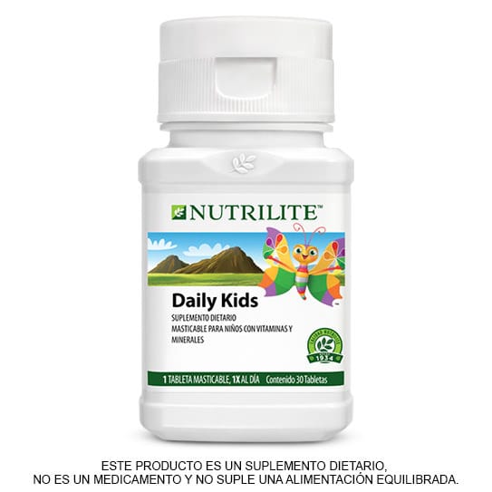 NUTRILITE Vitaminas y Minerales Daily Kids- Tabletas Masticables para Niños 4+ Años, Veganas